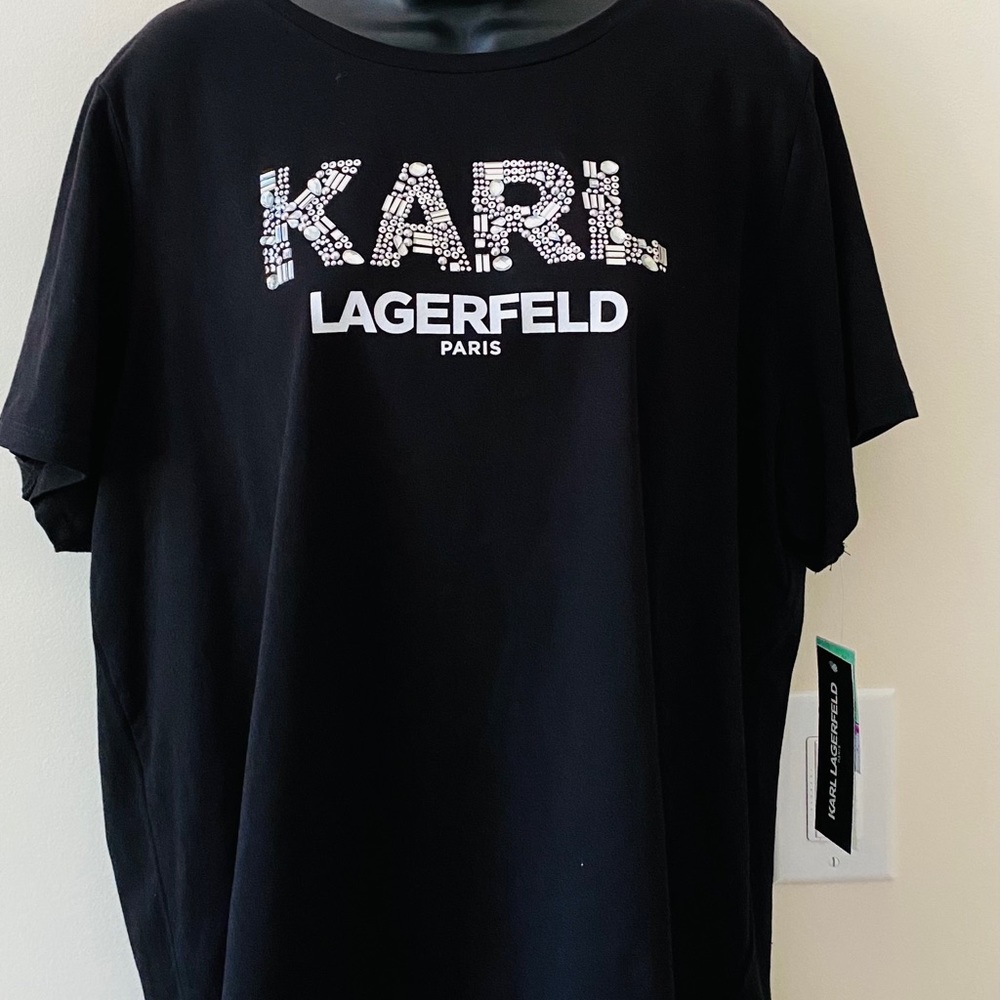 NWT Paris KARL LAGERFELD BLACK T-shirt size 1X